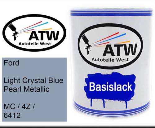 Ford, Light Crystal Blue Pearl Metallic, MC / 4Z / 6412: 1L Lackdose, von ATW Autoteile West.